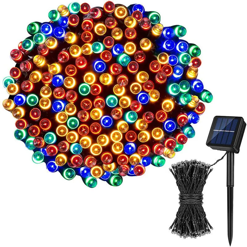Guirlande lumineuse de Noël solaire écologique - étanche 20/50 LED pour décoration extérieure de Noël et des fêtes