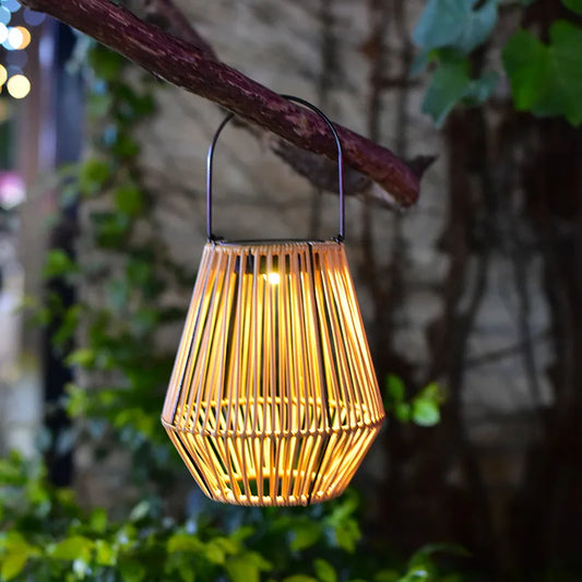Floroux Lampe solaire tressée | Résistante aux intempéries | Luminaires extérieurs sans fil | Décoration pour le jardin et la terrasse