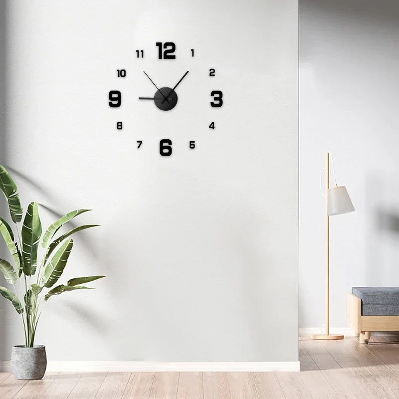 Horloge murale créative sans cadre