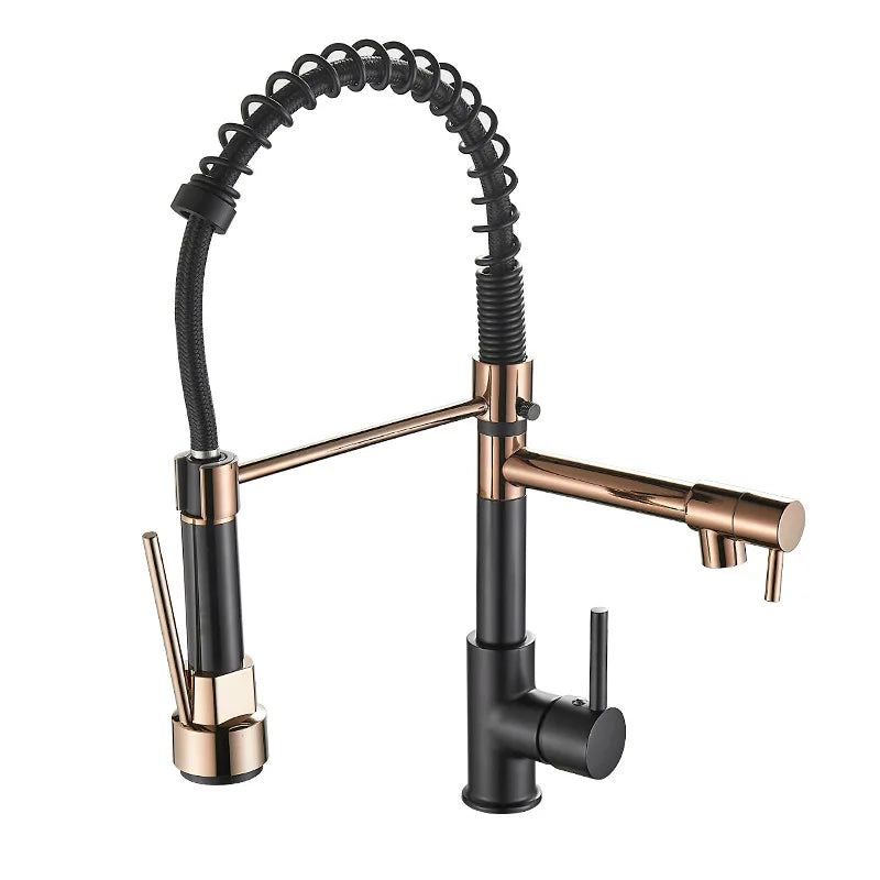 DualFlow Robinet de Cuisine - Luxe Robinet de Cuisine en Laiton Duplicé