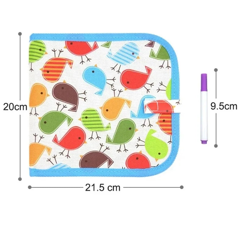 Tableau de dessin magique à 6 côtés pour enfants - tableau éducatif effaçable avec 3 crayons à craie, côtés transparent et noir, activité de coloriage amusante