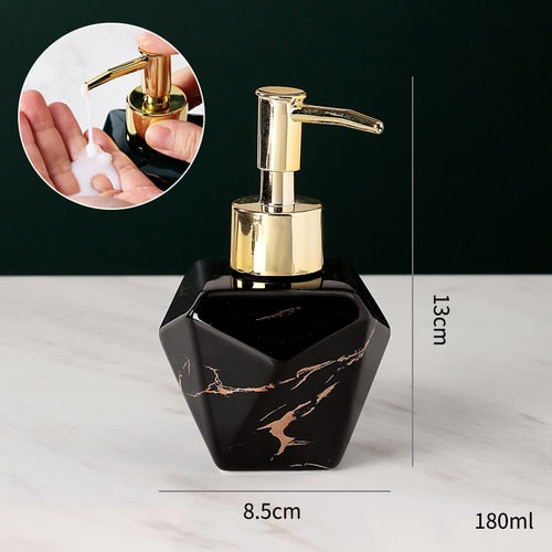 Distributeur de savon en marbre solide élégant pour salle de bain
