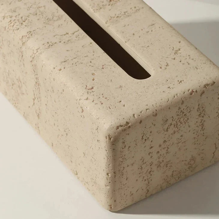 Floroux Faux Travertine Tissue Holder | Elegant Bathroom Decor | Practical and Stylish