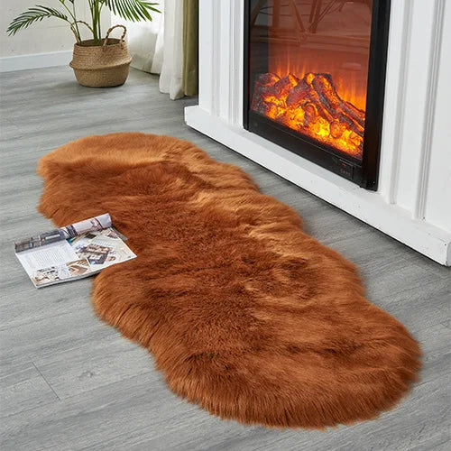 Tapis en fausse fourrure douce – Tapis moelleux pour salon, chambre à coucher et chambre d'enfants