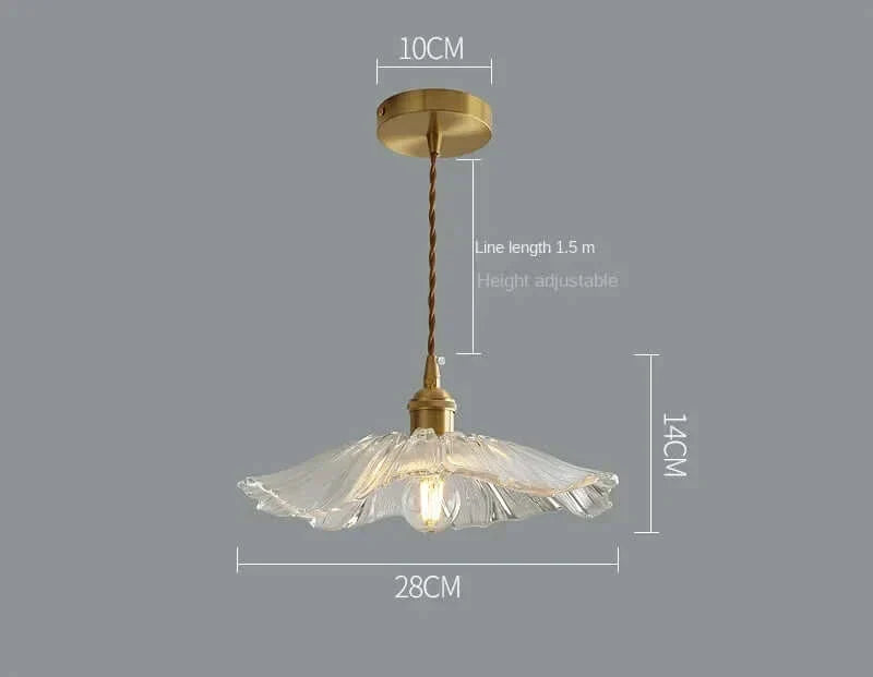 Plafonnier en verre élégant avec des accents en laiton - Éclairer avec style