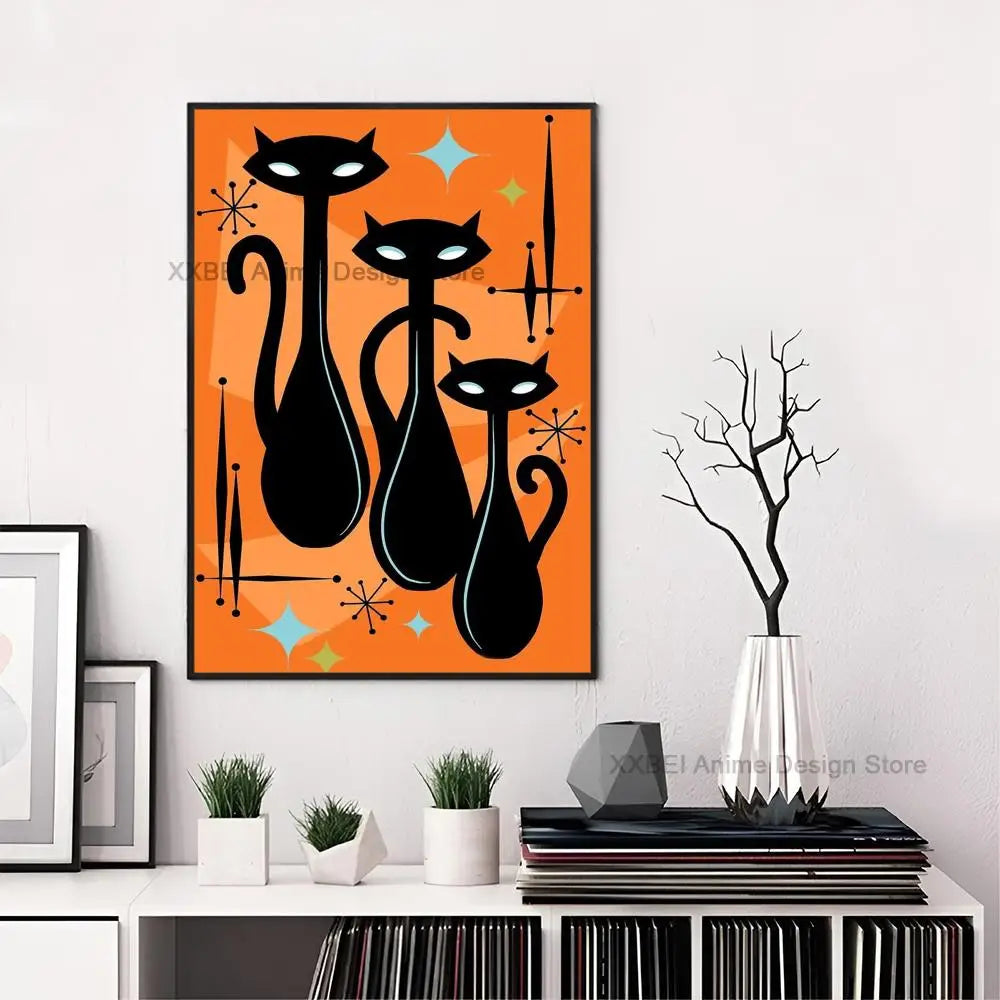 Affiche en toile premium Space-Age Atomic Cat