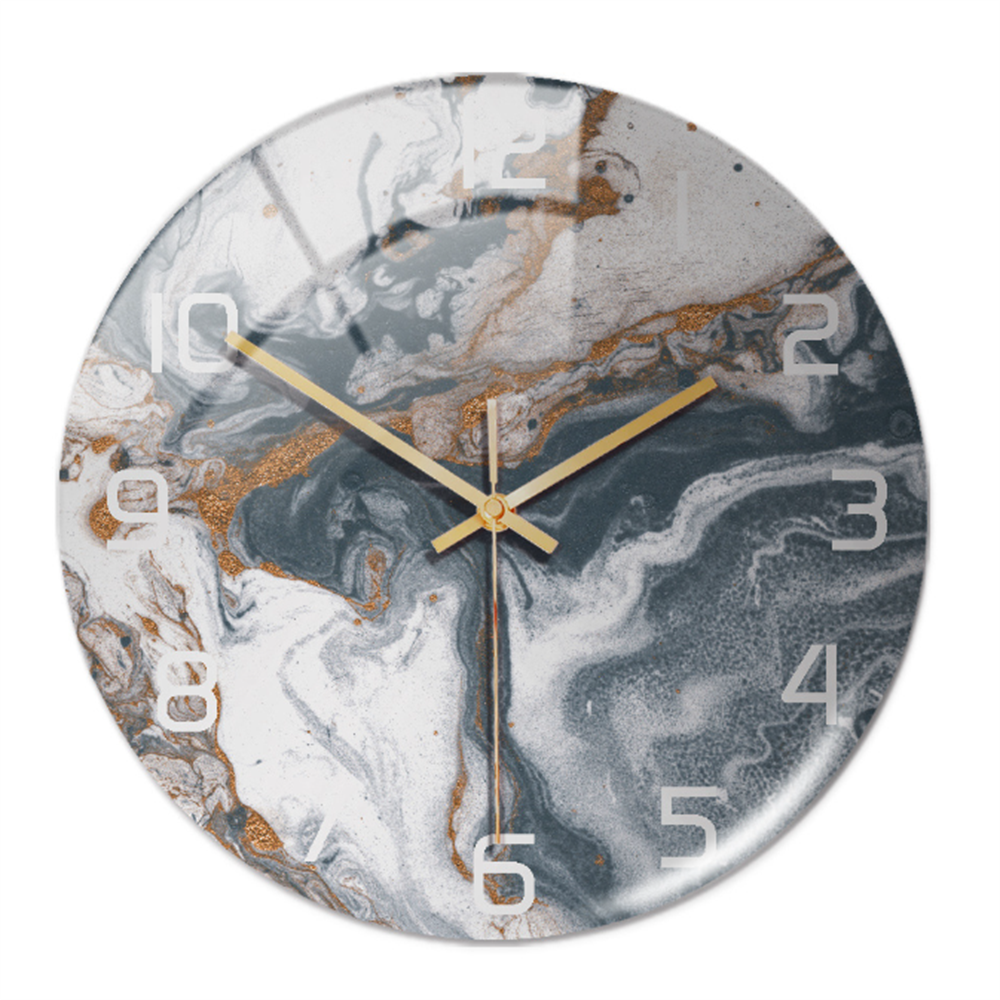 Horloge murale en marbre élégant avec mécanisme silencieux