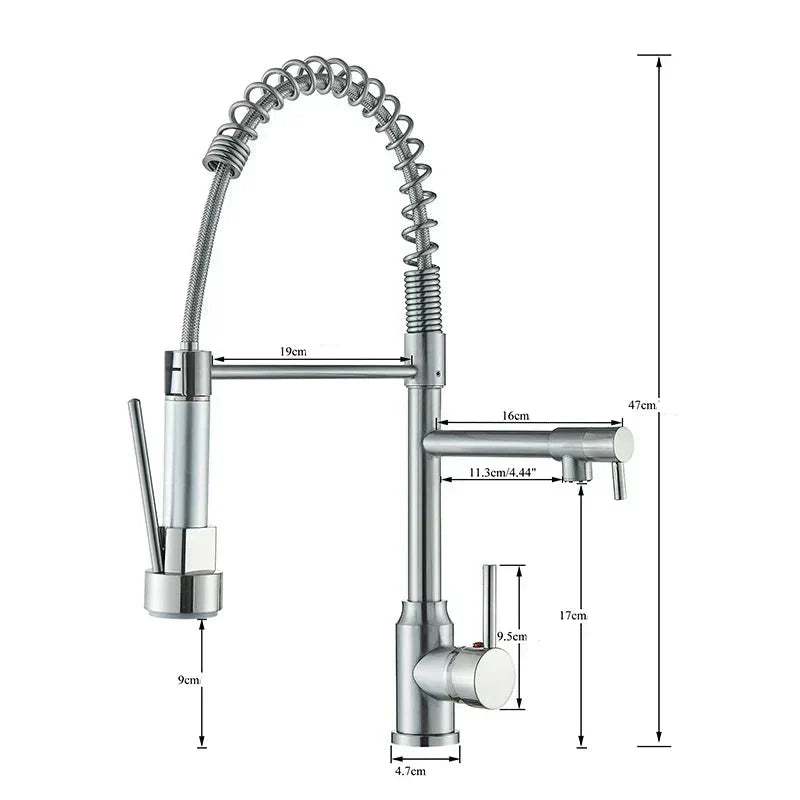 NickelFlex – Robinet de cuisine avec fonction pivotante à 360°