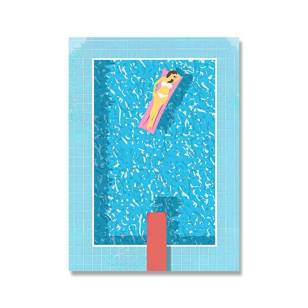 Affiche en toile PoP Art de piscine bleue