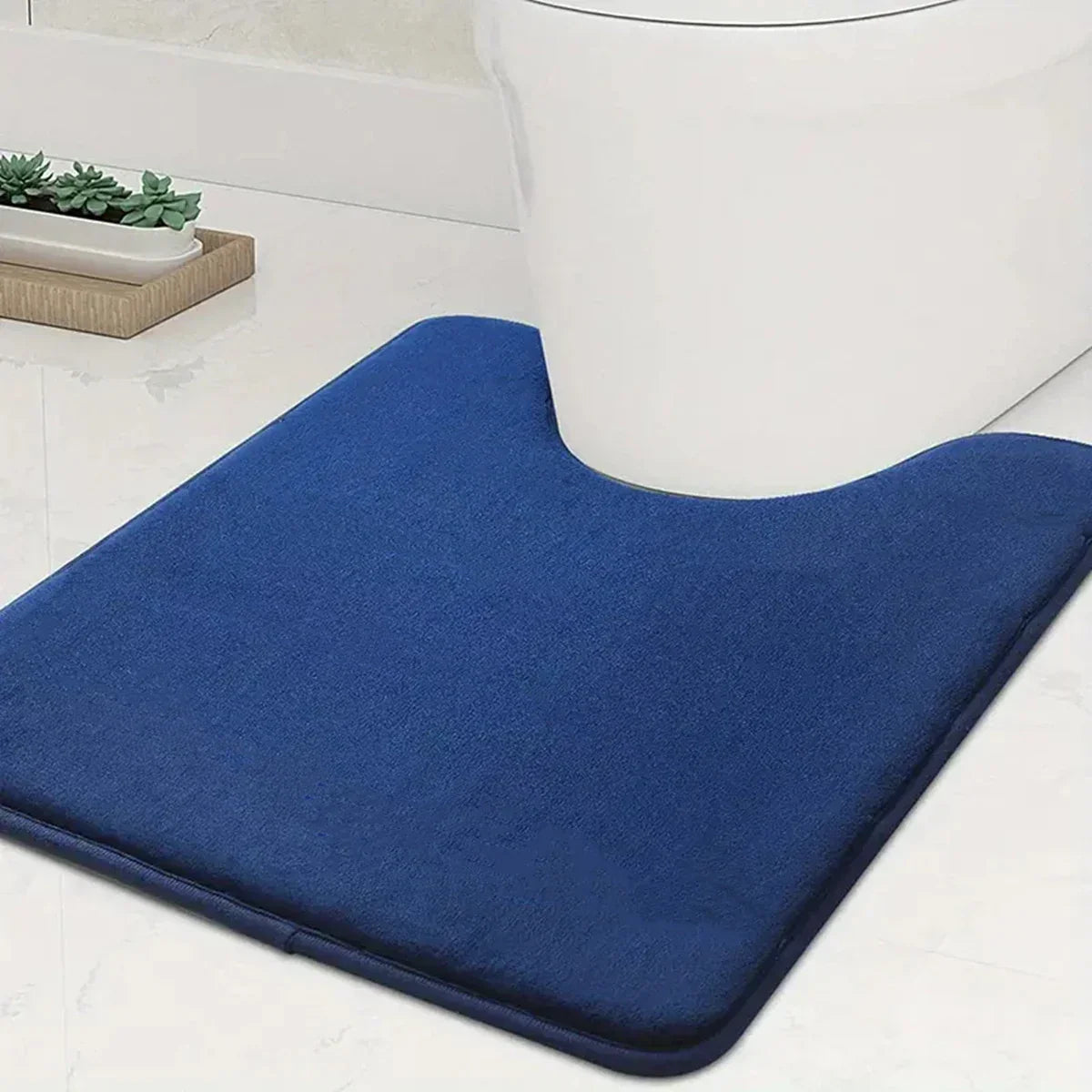Tapis de salle de bain en U antidérapant – Tapis de toilette absorbant pour une décoration intérieure élégante