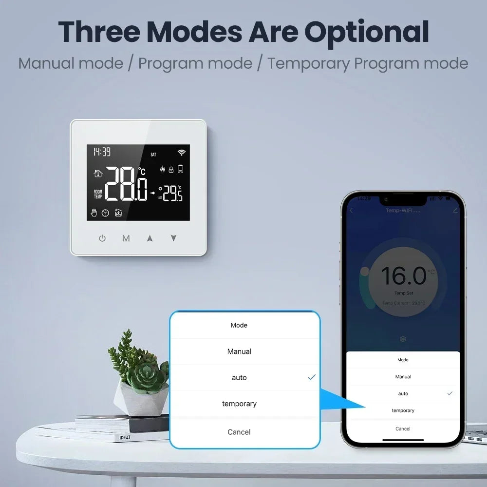 Thermostat d'affichage de chaudière à eau Tuya Zigbee - Contrôle de température WiFi via SmartLife Google Alexa Apps