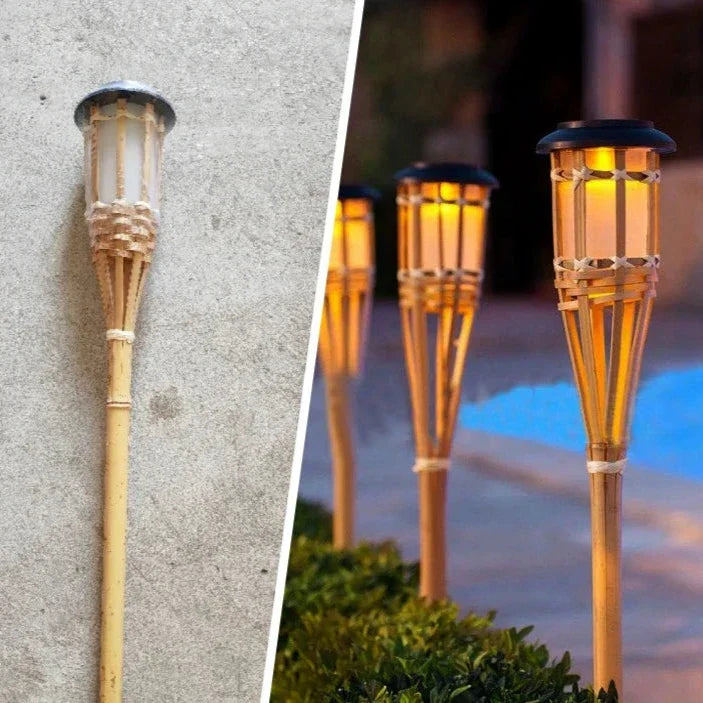 Floroux Torche Solaire Set de 5 | Lumières de jardin LED effet flamme | Fonctionnant à l'énergie solaire | Lumière décorative pour l'extérieur