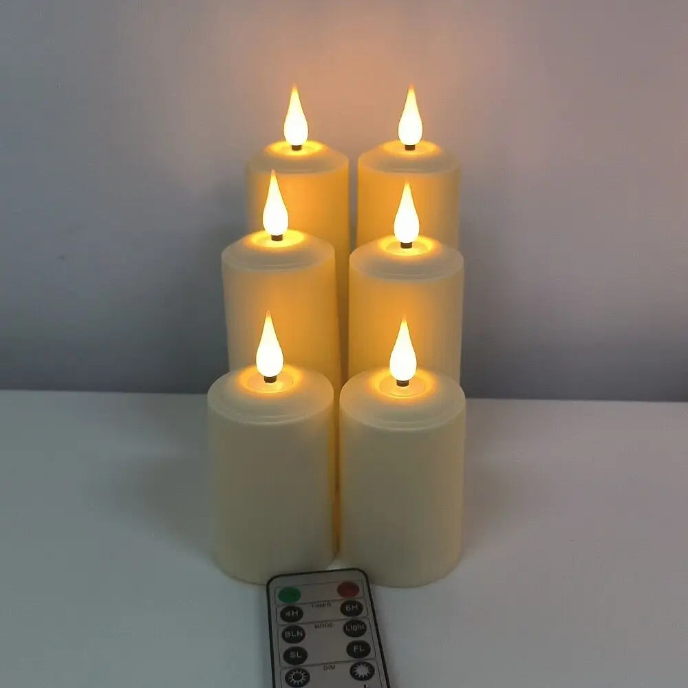 LumièresChaleureuses - Bougies Pilier LED Étanches avec Télécommande