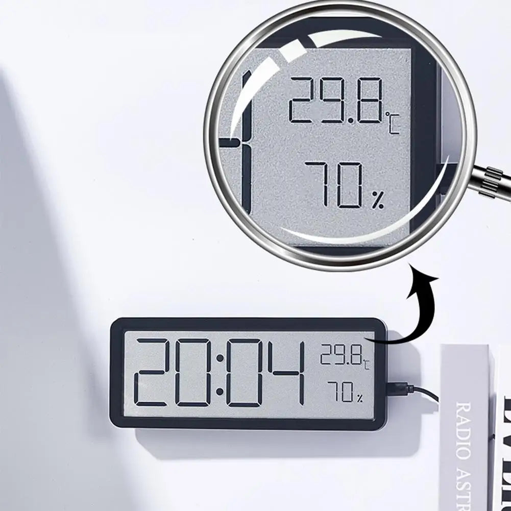 TechHorloge – Horloge Murale Numérique Multifonction avec Affichage LCD