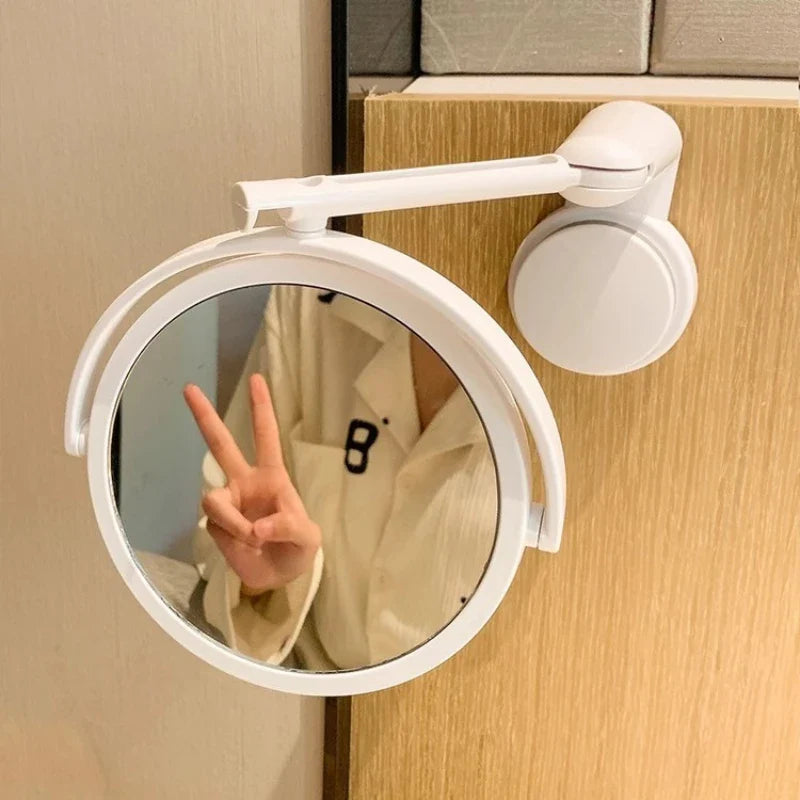 Miroir de maquillage repliable mural Sara avec bras extensible – Double face pivotant, installation sans perçage