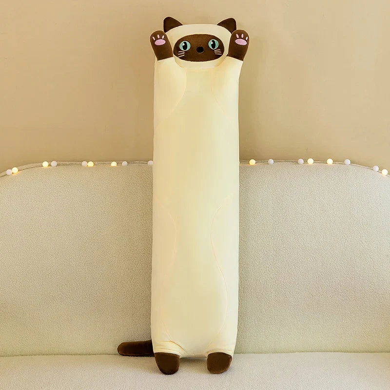 Adorable Coussin en Peluche Doux en Forme de Chat - 50-130cm (19.6-51.1 pouces) Coussin pour Siestes au Bureau, Cadeau Parfait pour Enfants et Filles