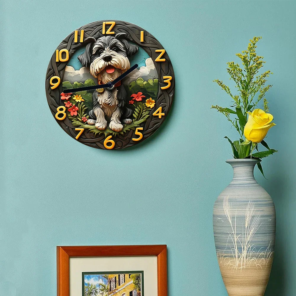 Horloge murale Chic Silent Schnauzer