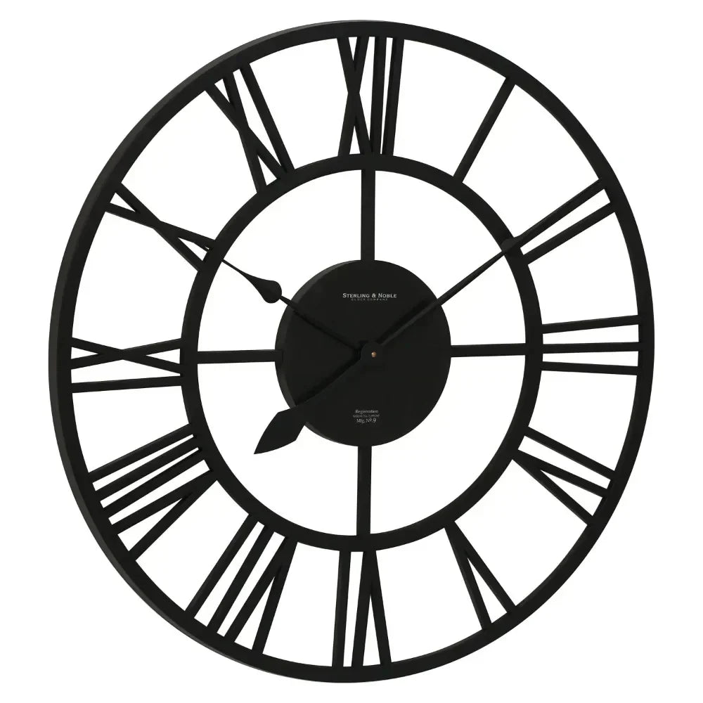 ÉléganceTemps – Horloge Murale Rétro avec Chiffres Romains, Style Ouvert