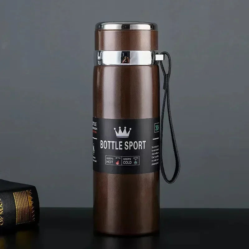 Thermos en acier inoxydable 1L – Bouteille isotherme pour garder l'eau froide et chaude, thé, café