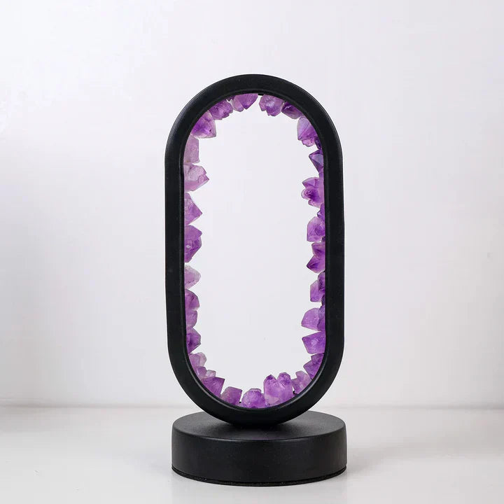LAMPE de table MONDO, améthyste naturelle