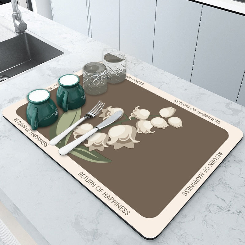 Absorbmat Premium - Le Tapis de Cuisine Parfait pour Vaisselle Sèche et Sûre