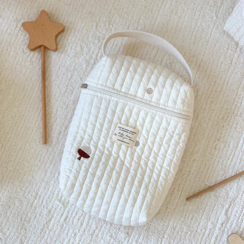 Sac à langer brodé en Jean : sac à langer portable avec fermeture éclair suspendu pour poussette