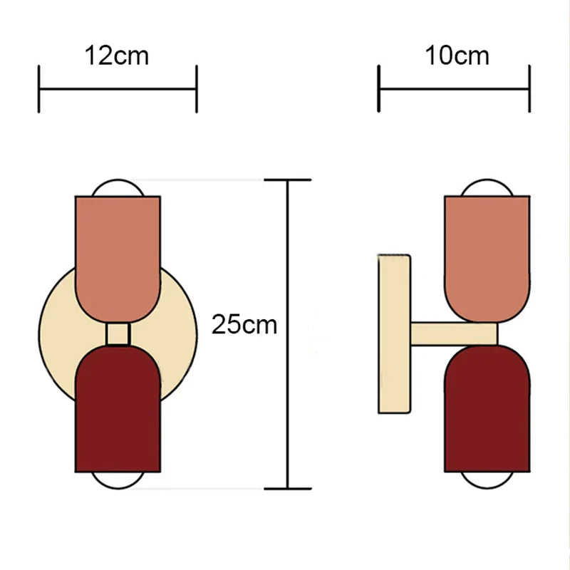 Applique murale double tête nordique minimaliste