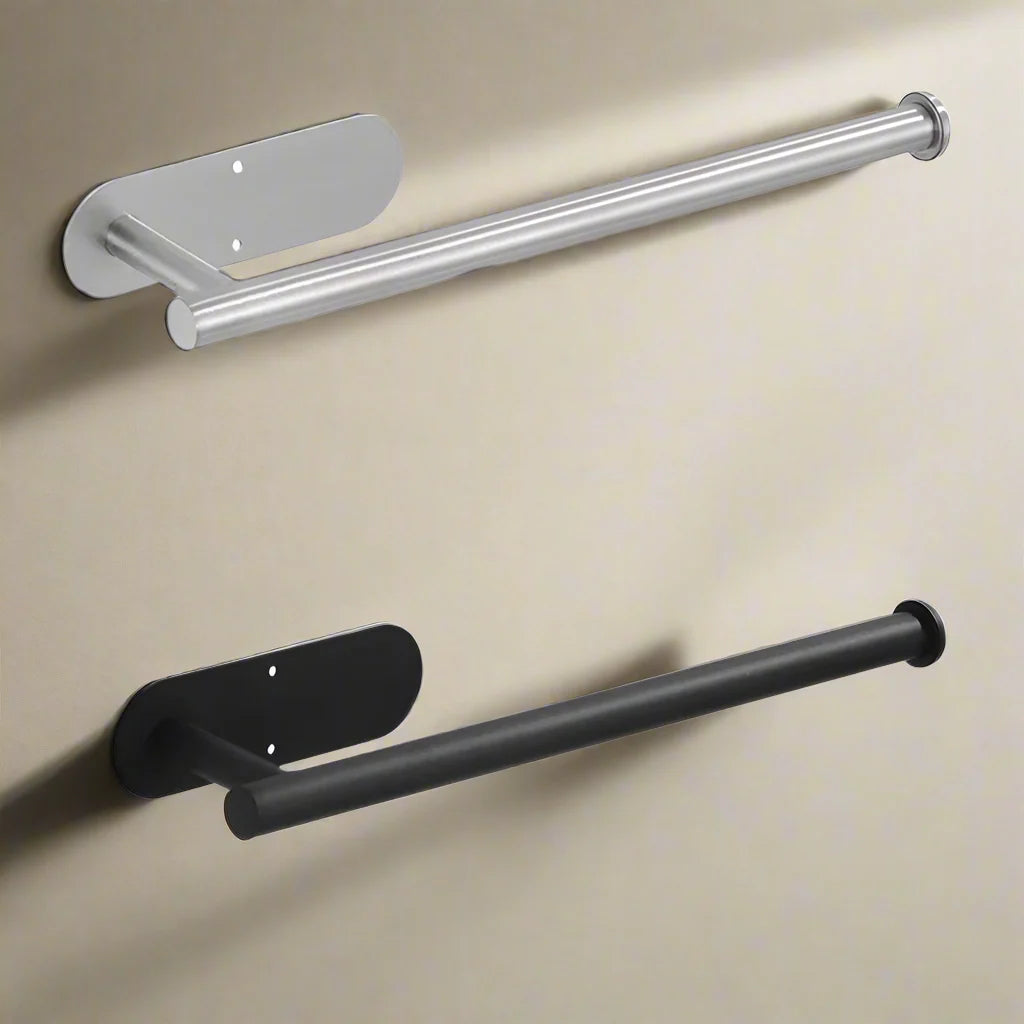 Étagère de salle de bain en acier inoxydable moderne et support autocollant pour rouleau de papier toilette