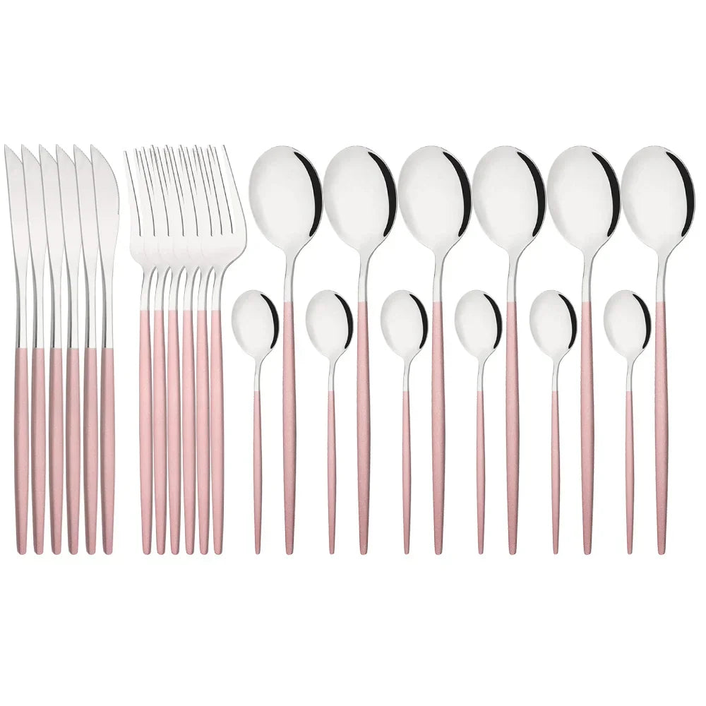 Floroux | Set de vaisselle en acier inoxydable