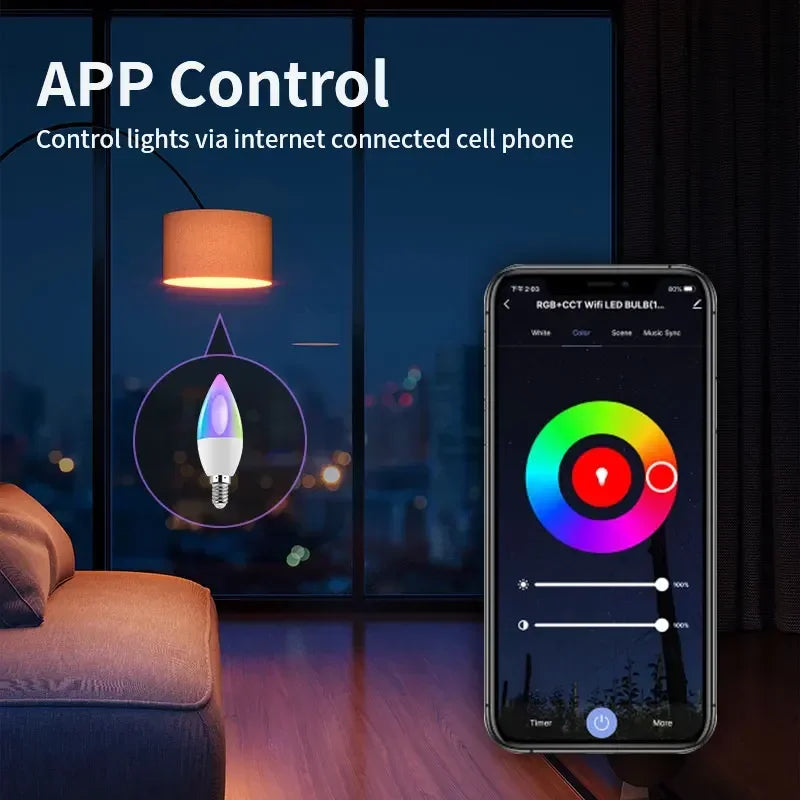 Ampoule LED intelligente Tuya Zigbee E14 - Contrôle WiFi Bluetooth via SmartLife Google Alexa Apps