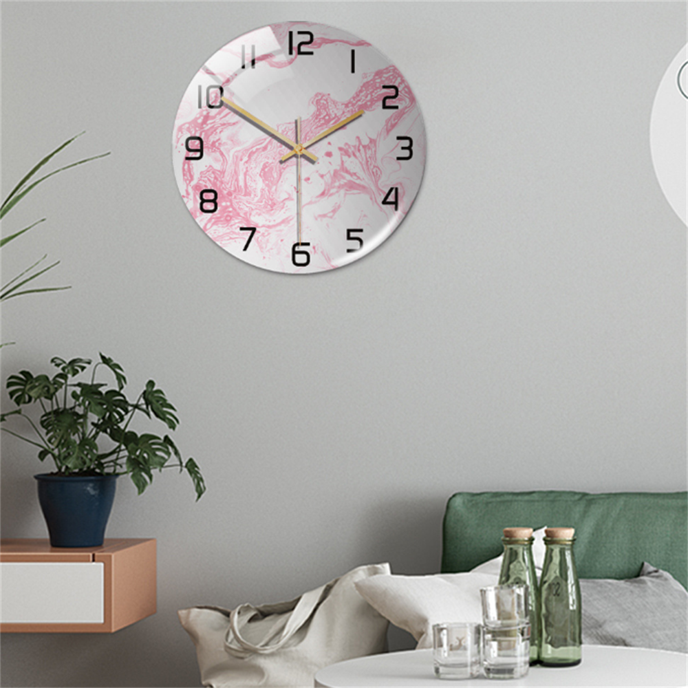 Horloge murale en marbre élégant avec mécanisme silencieux