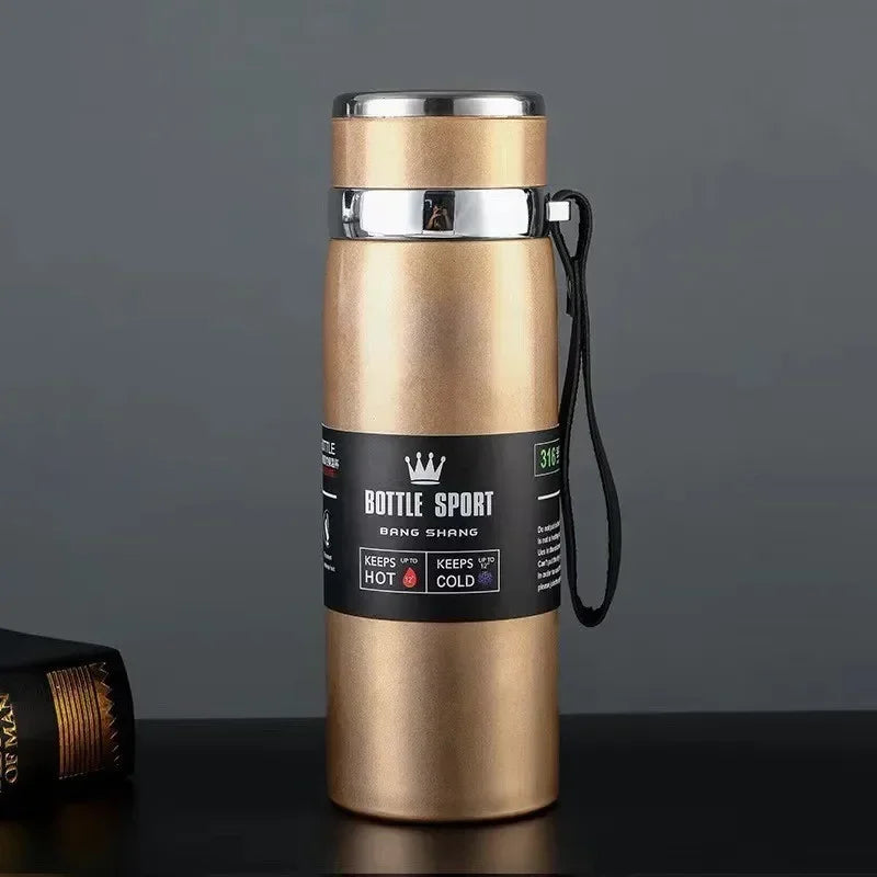 Thermos en acier inoxydable 1L – Bouteille isotherme pour garder l'eau froide et chaude, thé, café