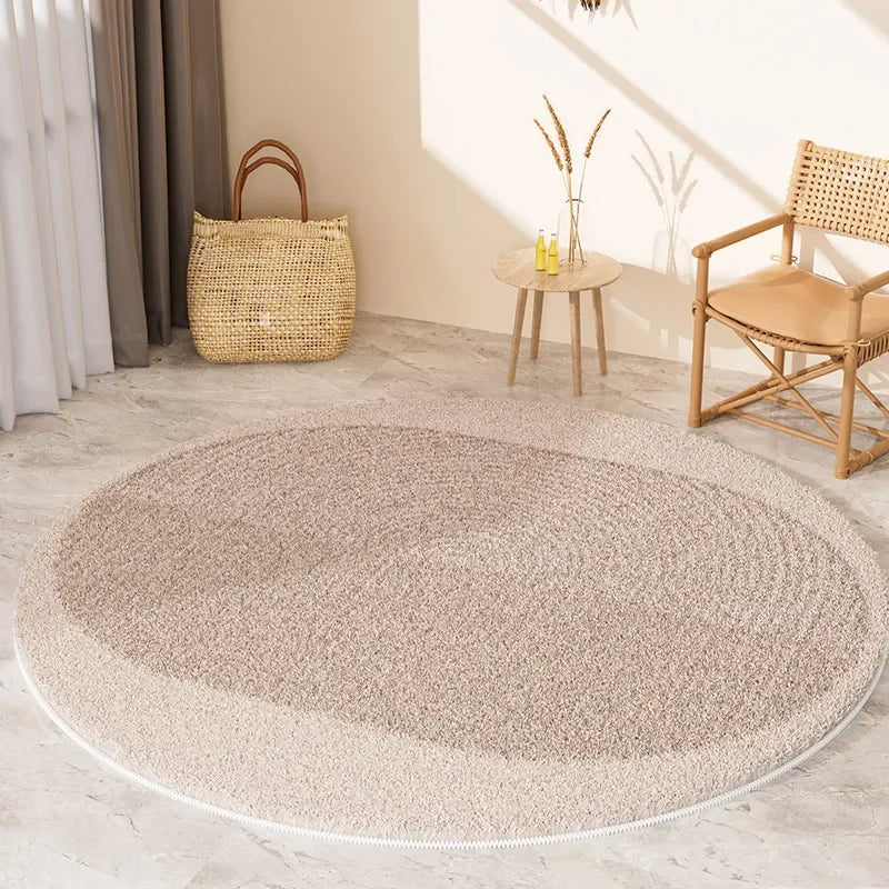 Tapis Wabi-Sabi Rond – Grand tapis antidérapant au look bois pour salon et chambre