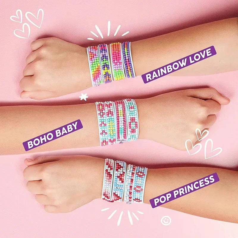 Bracelet de peinture diamant DIY réglable pour enfants et adultes - Artisanat de bijoux créatif avec art de broderie