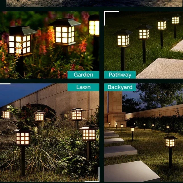 Floroux Lanternes de chemin de jardin LED | Éclairage solaire | Résistant aux intempéries | Énergétiquement efficient
