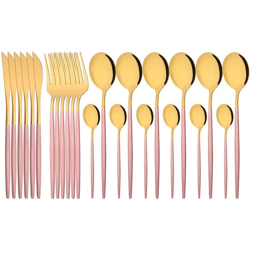 Floroux | Set de vaisselle en acier inoxydable