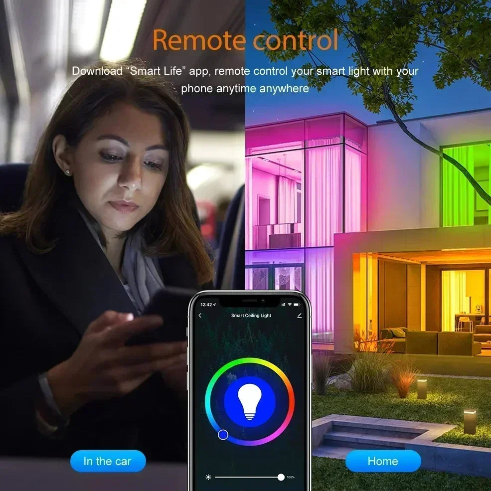 Ampoule Intelligente Tuya Zigbee E27 - RGB Contrôlée par Wifi via les applications SmartLife Google Alexa