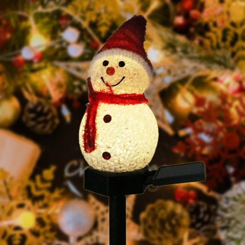 SoleilNeige Bonhomme de neige Lampe de jardin - Éclairage extérieur LED magique pour le jardin