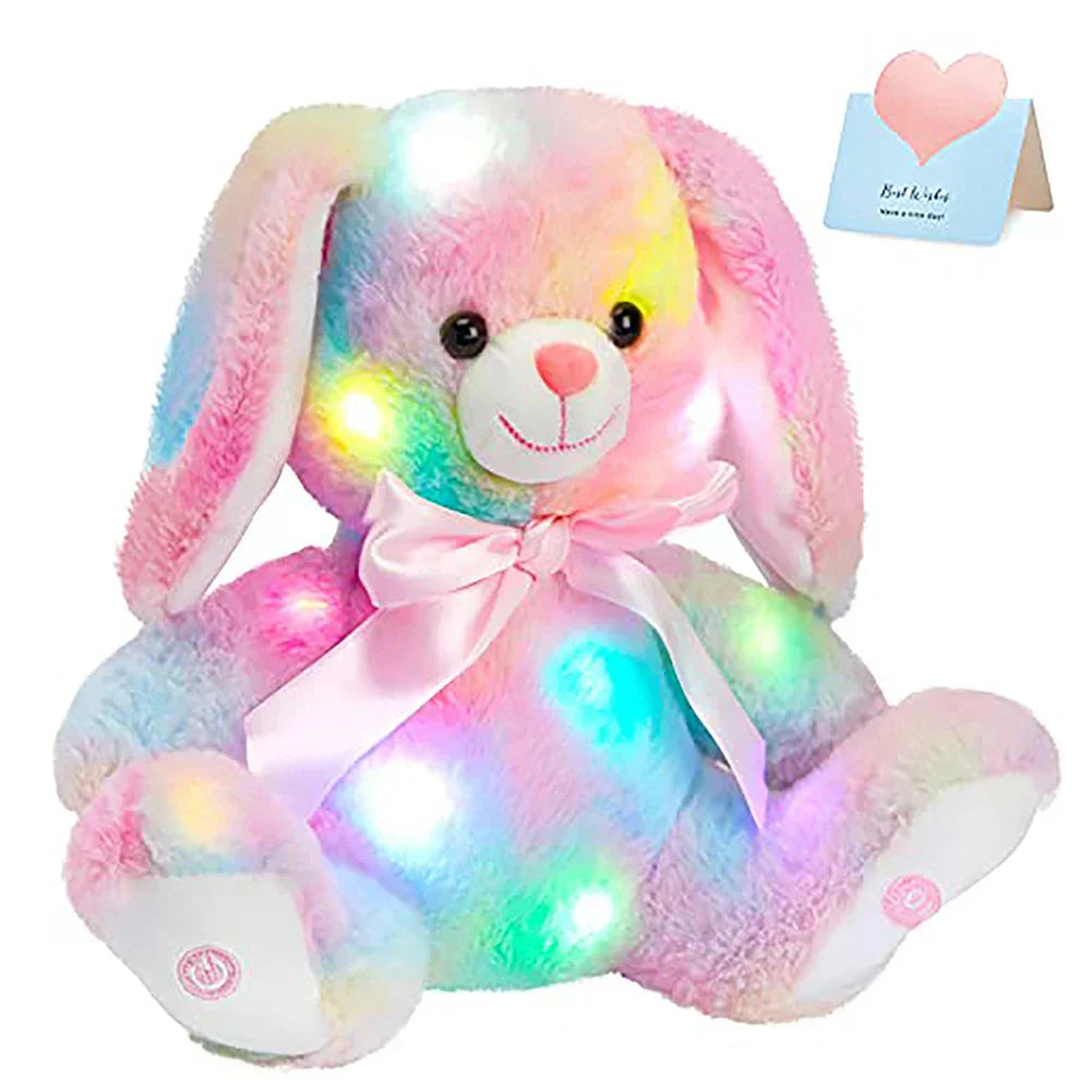 Floroux - Lapin Arc-en-Ciel Magique avec Musique et Lumières LED Apaisantes pour un Environnement de Sommeil Relaxant
