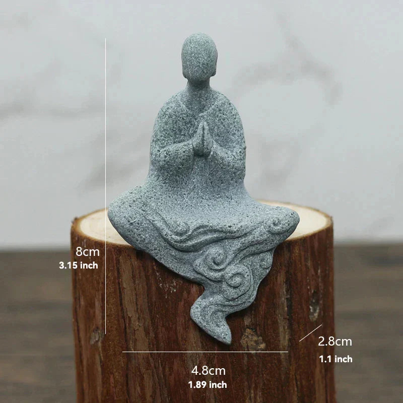 Floroux Ensemble de figurines Bouddha | Statues de moines méditatifs | Décoration de jardin Zen | Décoration de pleine conscience & Feng Shui pour la maison