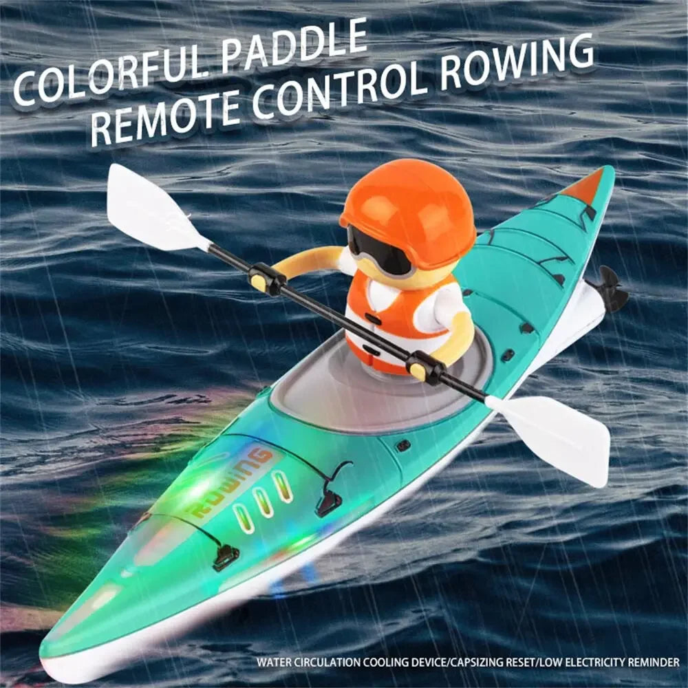 Bateau télécommandé pour enfants - Bateau de course en plein air, 15 km/h, cadeau amusant étanche