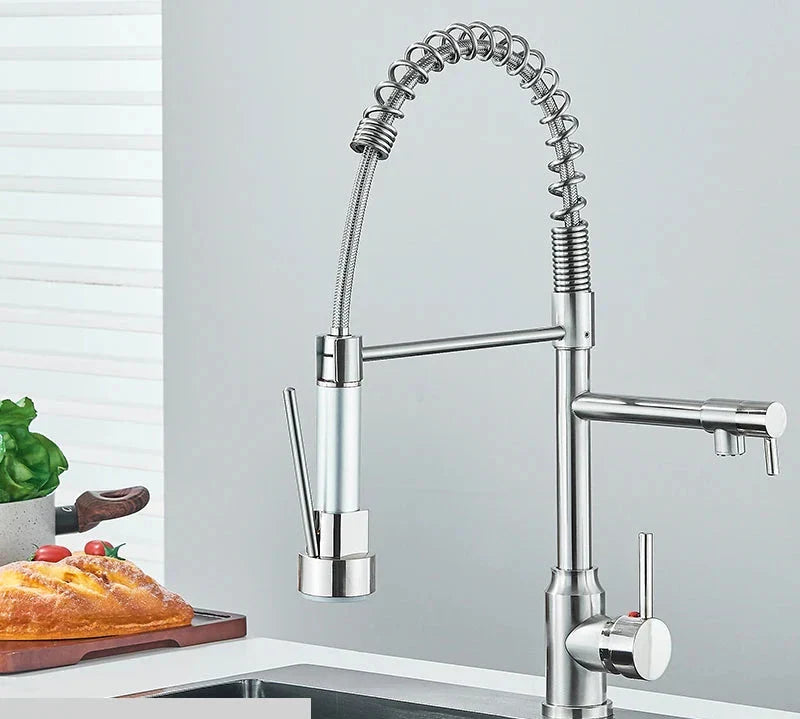 FlexiSteel – Robinet de Cuisine Pivotant 360° en Acier Inoxydable