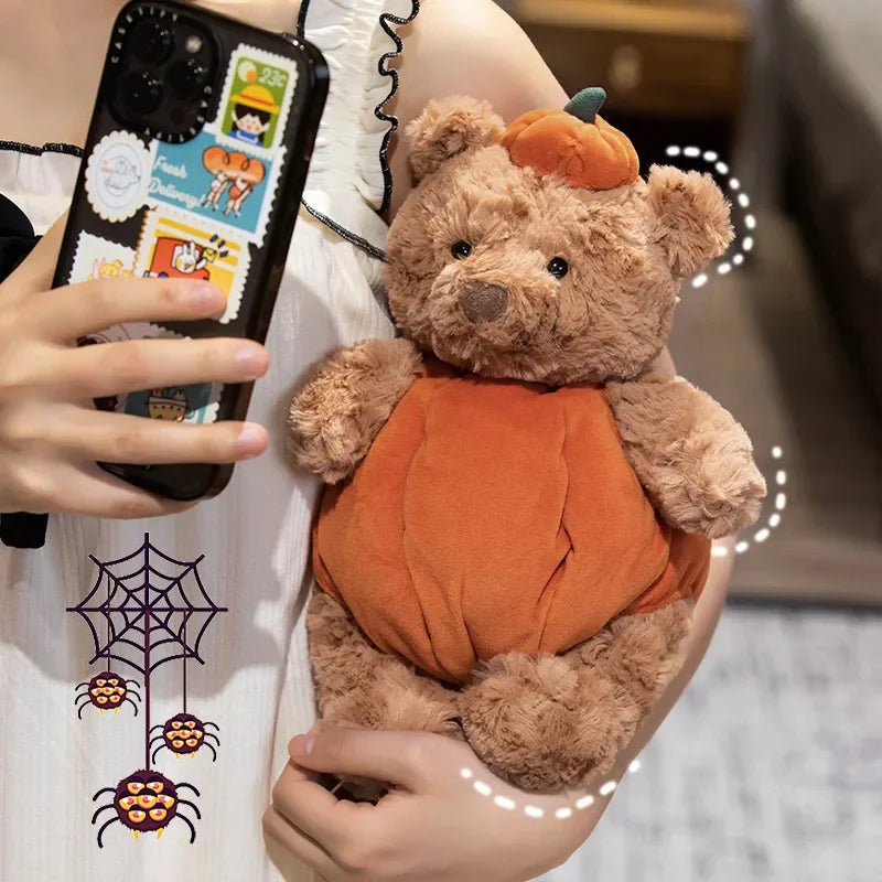 Floroux - Jouet en peluche mignon d'Halloween avec costume de citrouille amovible