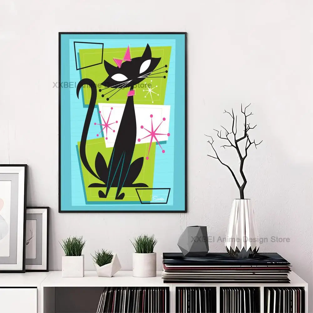 Affiche en toile premium Space-Age Atomic Cat