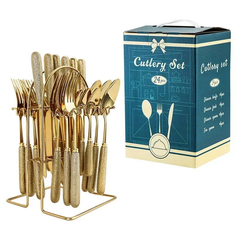 Set de couverts de luxe en acier inoxydable élégant pour chaque repas