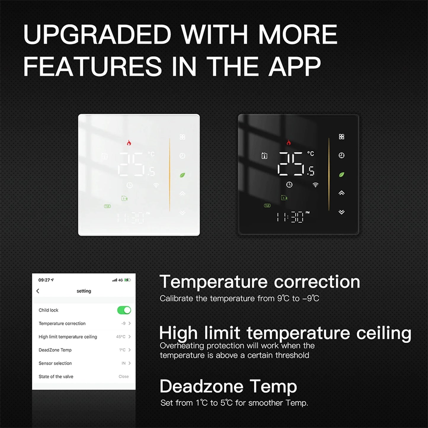 Thermostat Intelligent Zigbee - Contrôle de Température Ambiante WiFi via les Applications Tuya SmartLife Google Alexa
