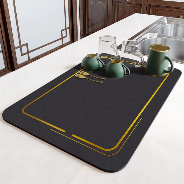 Absorbmat Premium - Le Tapis de Cuisine Parfait pour Vaisselle Sèche et Sûre
