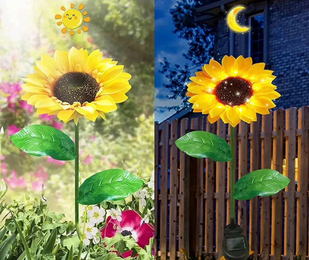 SolarBloom – Lampe de jardin réaliste en tournesol pour l'extérieur