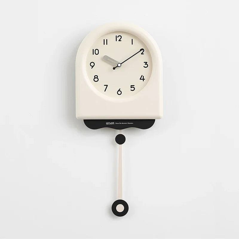 CremePendulum Clock - Horloge mural coréen au design moderne