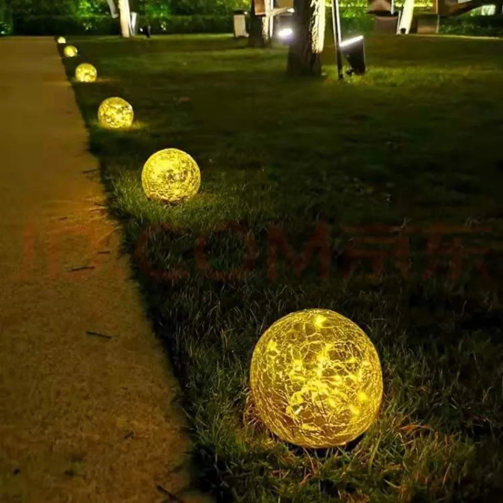 LumiGlobe – Lampe Solaire Boule Craquelée pour Extérieur